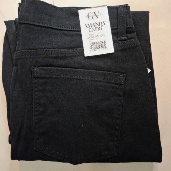 Petite Gloria Vanderbilt Amanda Stretch Straight-Fit C ... Color: Black Size: 14 - Picture 3 of 5